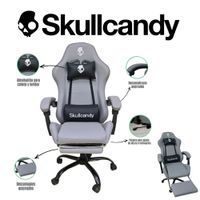 SILLA GAMER SKULLCANDY CON POSAPIES COLOR GRIS