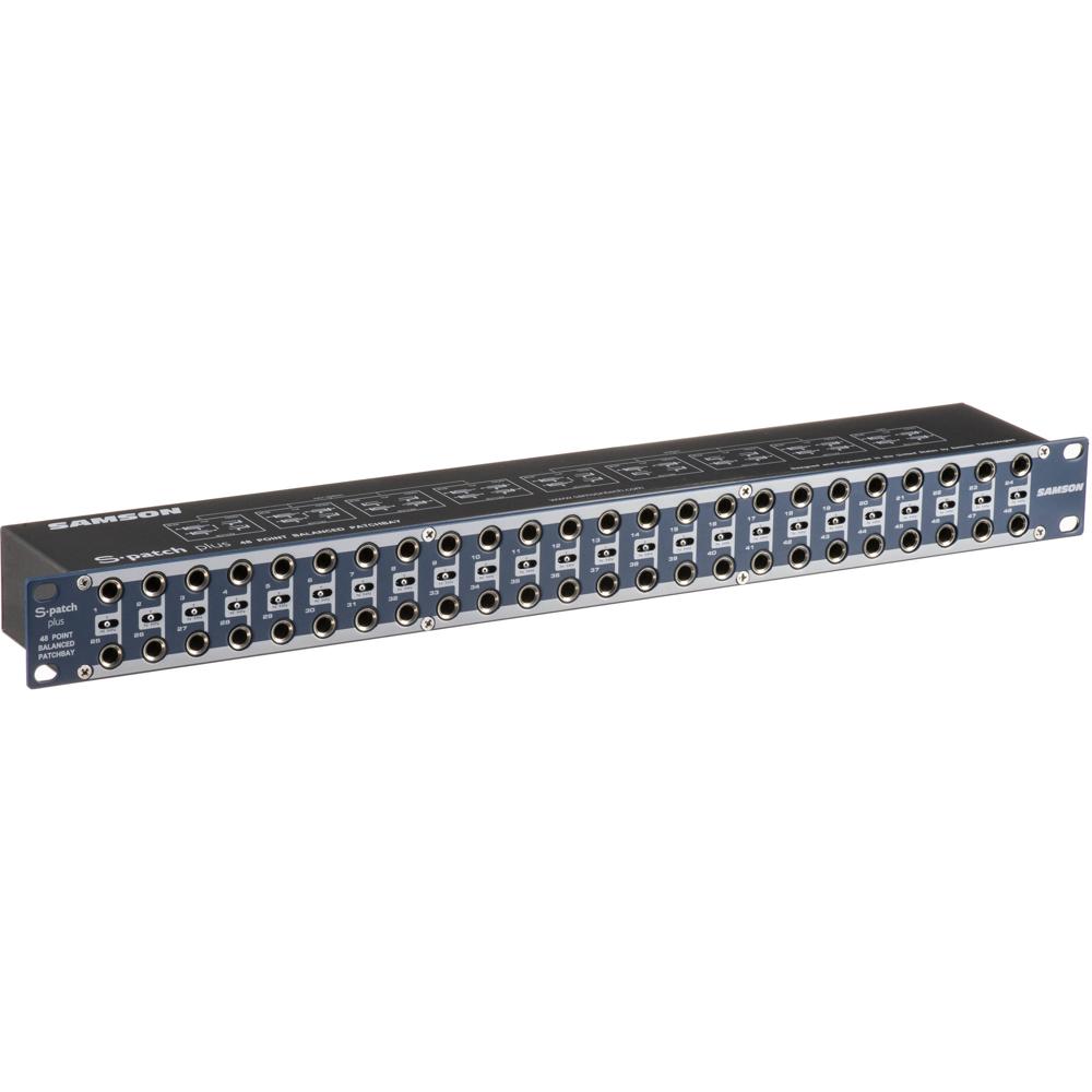 Samson S-Patch Plus - Patch Bay de Audio 48 Puntos, Conexiones de 1/4"", Modos Normal, Half
