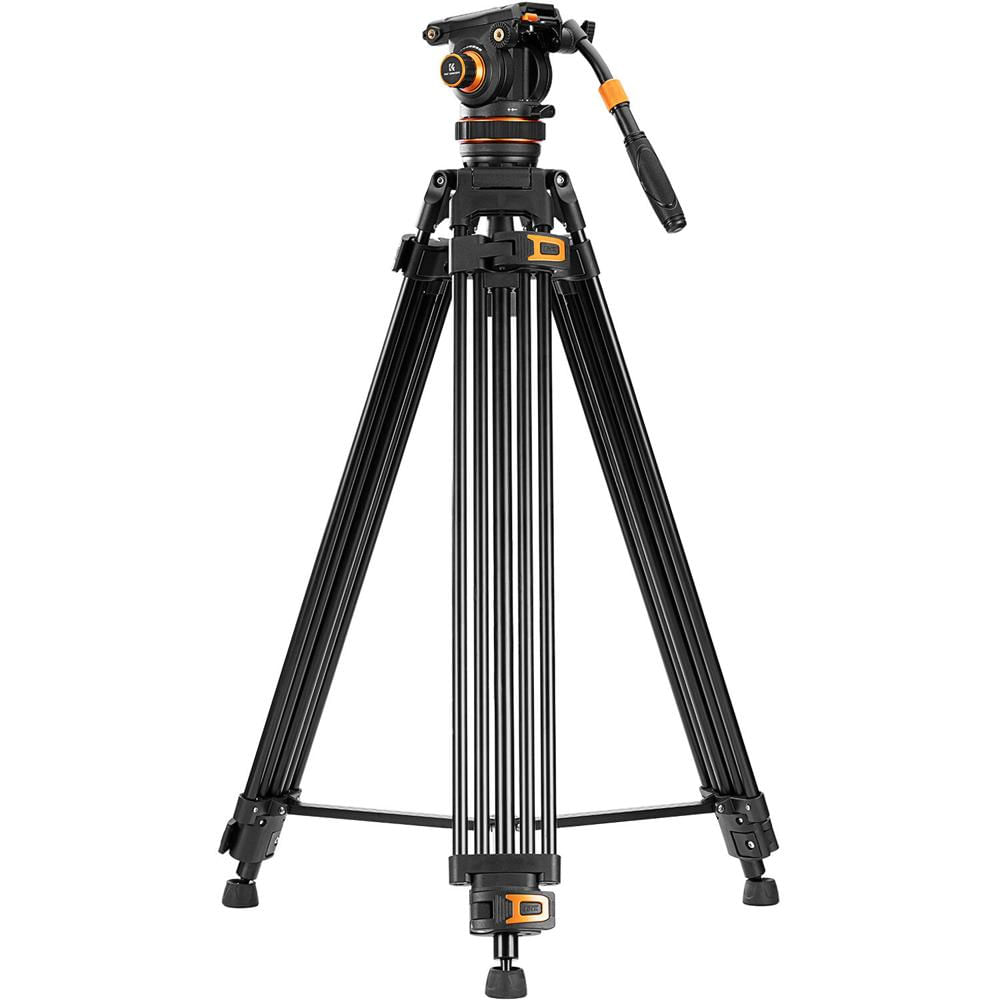 K&F Concept Tripode de Aluminio VA3 con Cabezal Fluido BV20, Capacidad de Carga de 22 lb,