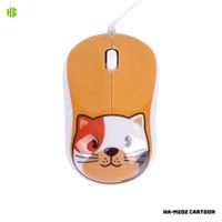 MOUSE ALAMBRICO PARA NIÑOS HALION HA-M202 1000 DPI - CARTOON GATITO