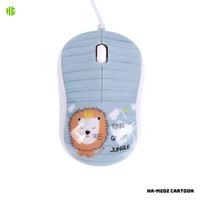 MOUSE ALAMBRICO PARA NIÑOS HALION HA-M202 1000 DPI - CARTOON LEONCITO