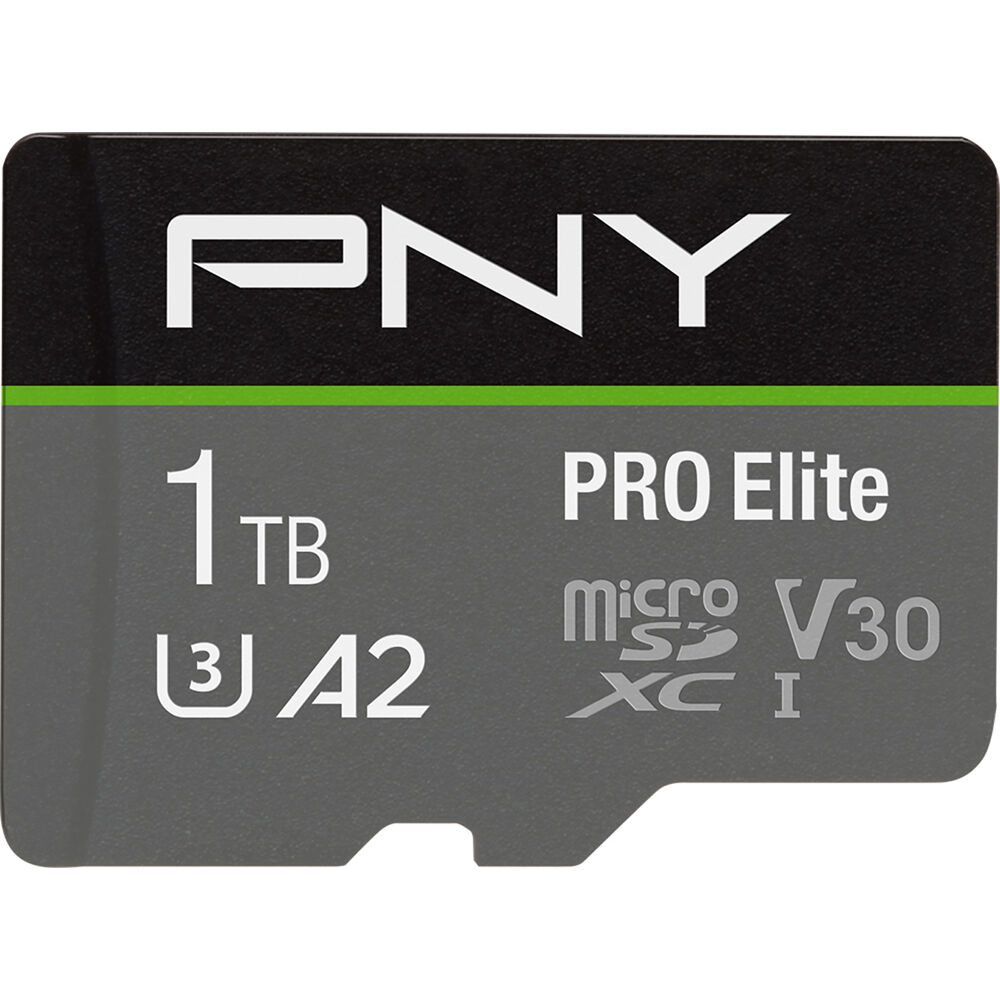 PNY microSDXC 1TB PRO Elite UHS-I V30 U3 A2 con Adaptador SD