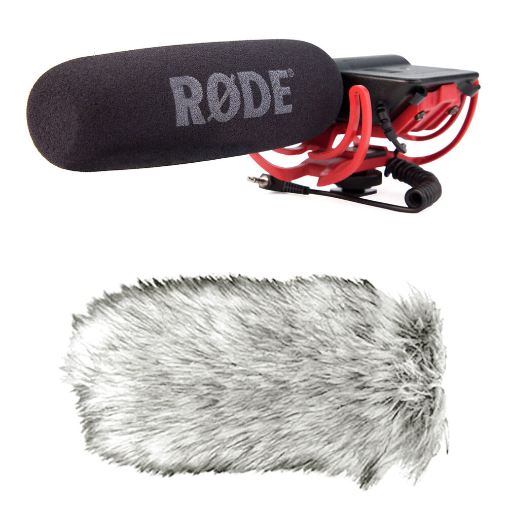RODE VideoMic Kit Mic Shotgun con Dead Cat Windshield, 100-Hr Batería, Pad Selectable