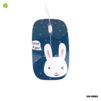 MOUSE ALAMBRICO PARA NIÑOS HALION HA-M853 1000 DPI - CARTOON CONEJITO