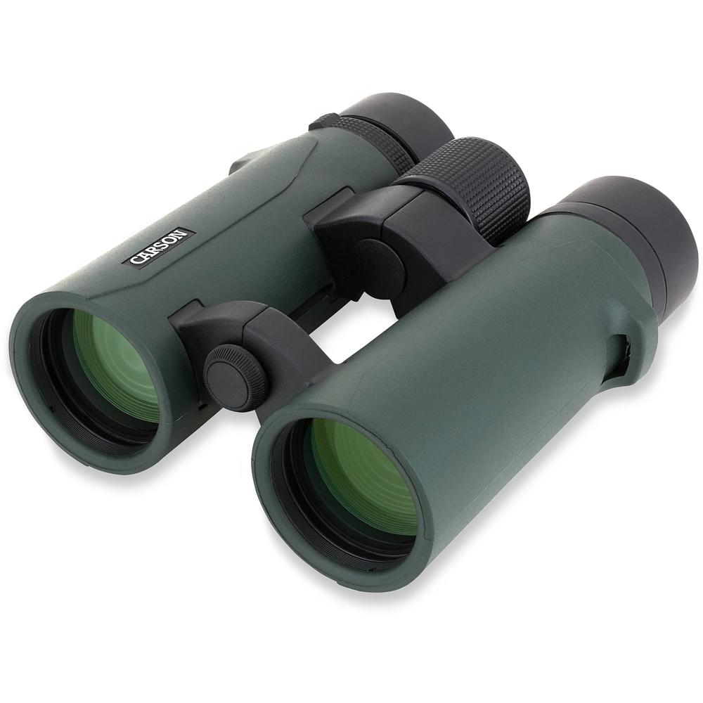 Carson Binoculares 8x42 RD - Prismas BAK4, Óptica Multi-Capa, Impermeables y Antivaho