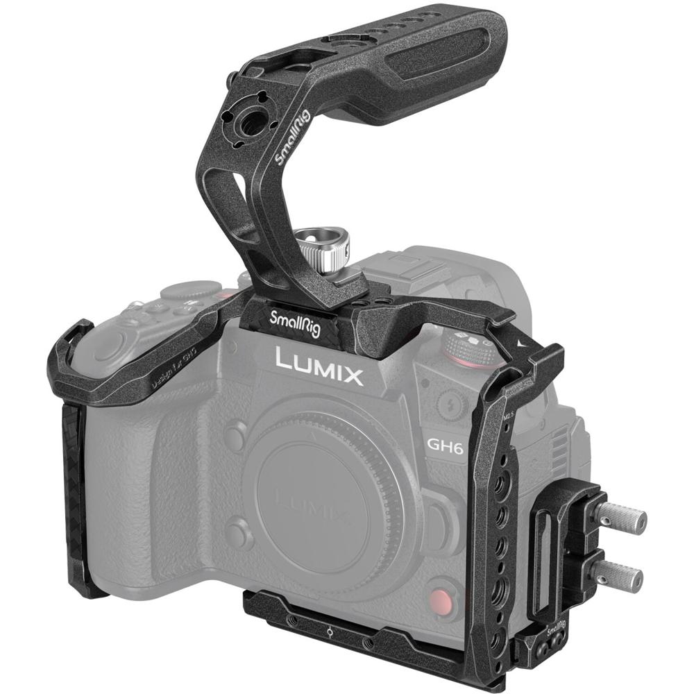 SmallRig Jaula Black Mamba para Panasonic Lumix GH6 con Mango Superior, Acceso a Controles