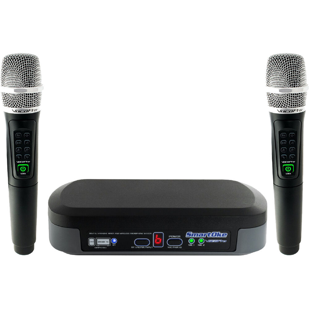 VocoPro SmartOke Mixer de Karaoke DSP con Dos Micrófonos Inalámbricos