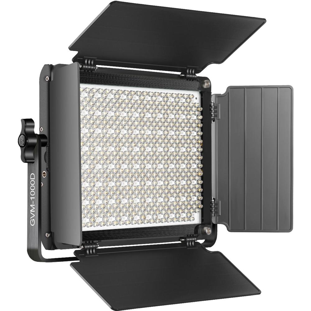 GVM Panel LED 1000D RGB 3200-5600K con Control Bluetooth y Barndoors