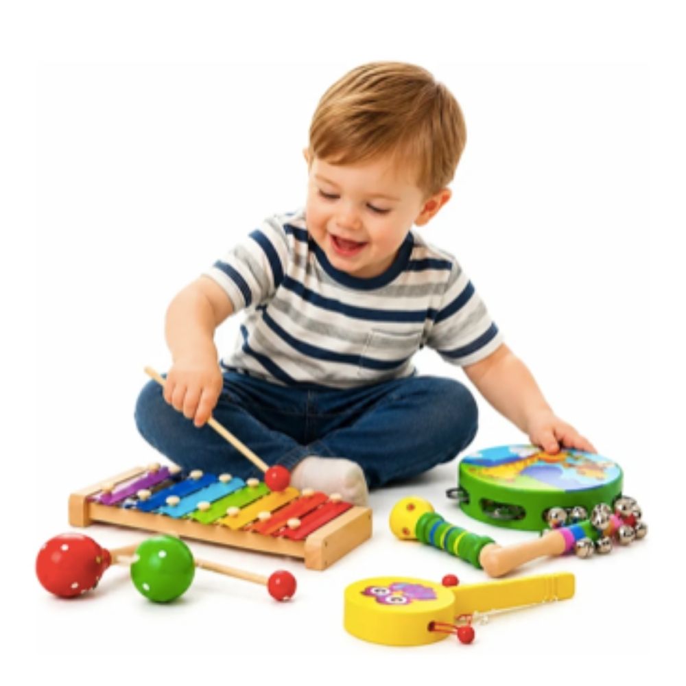 Set De 8 Instrumentos Musicales Didácticos De Madera