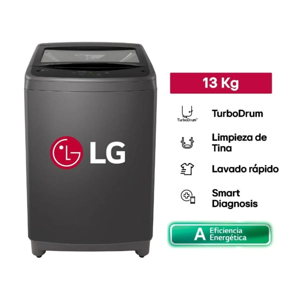 Lavadora LG WT13BVTB Turbodrum Carga Superior 13kg Negro Claro