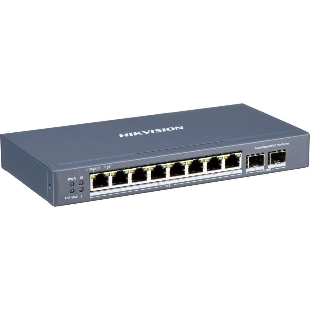 Hikvision Switch Gestionado DS-3E1510P-SI 8 Puertos Gigabit PoE+ con 110W de Potencia