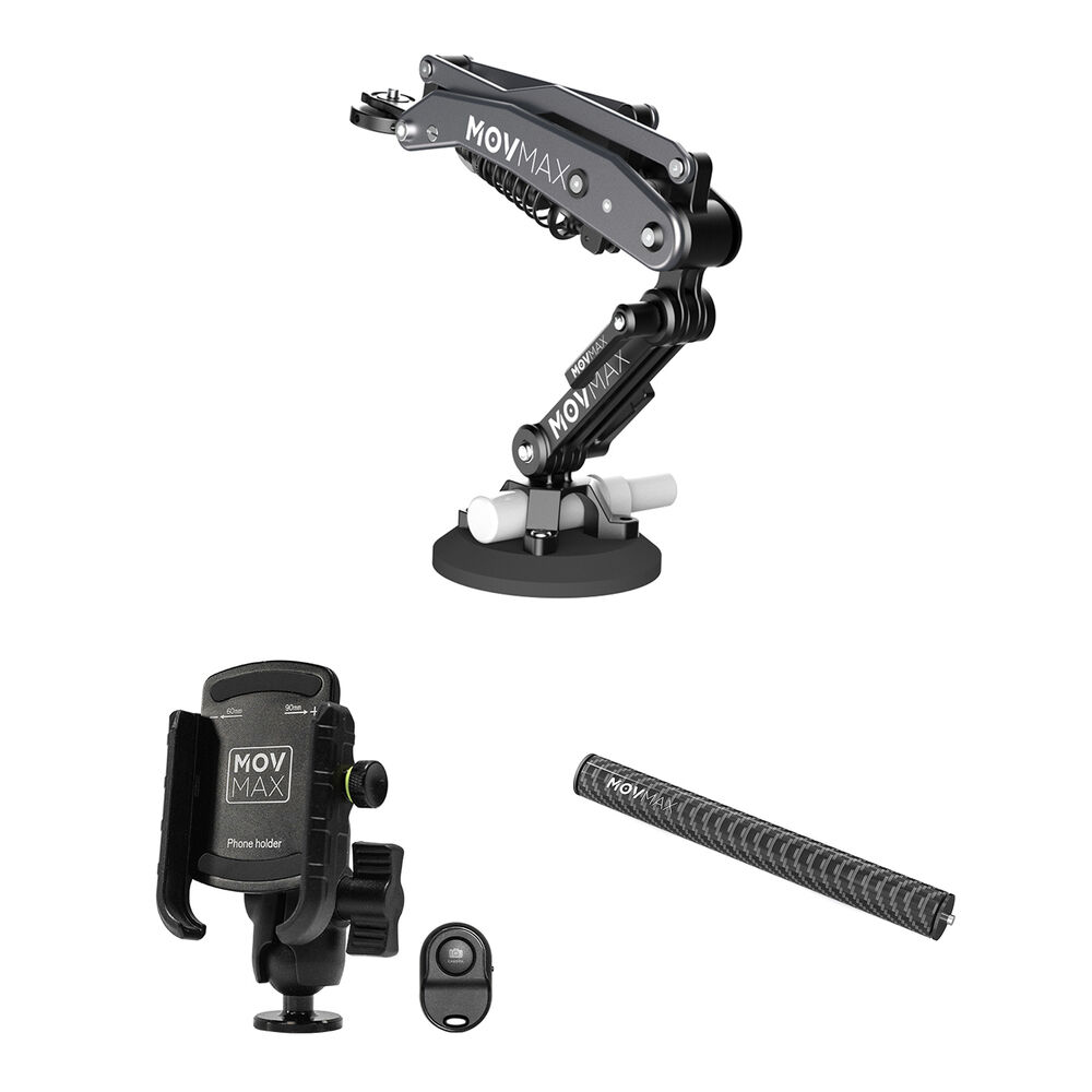 MOVMAX Kit de Brazo para Smartphone Blade con Brazo Antivibración y Control Remoto Blueto