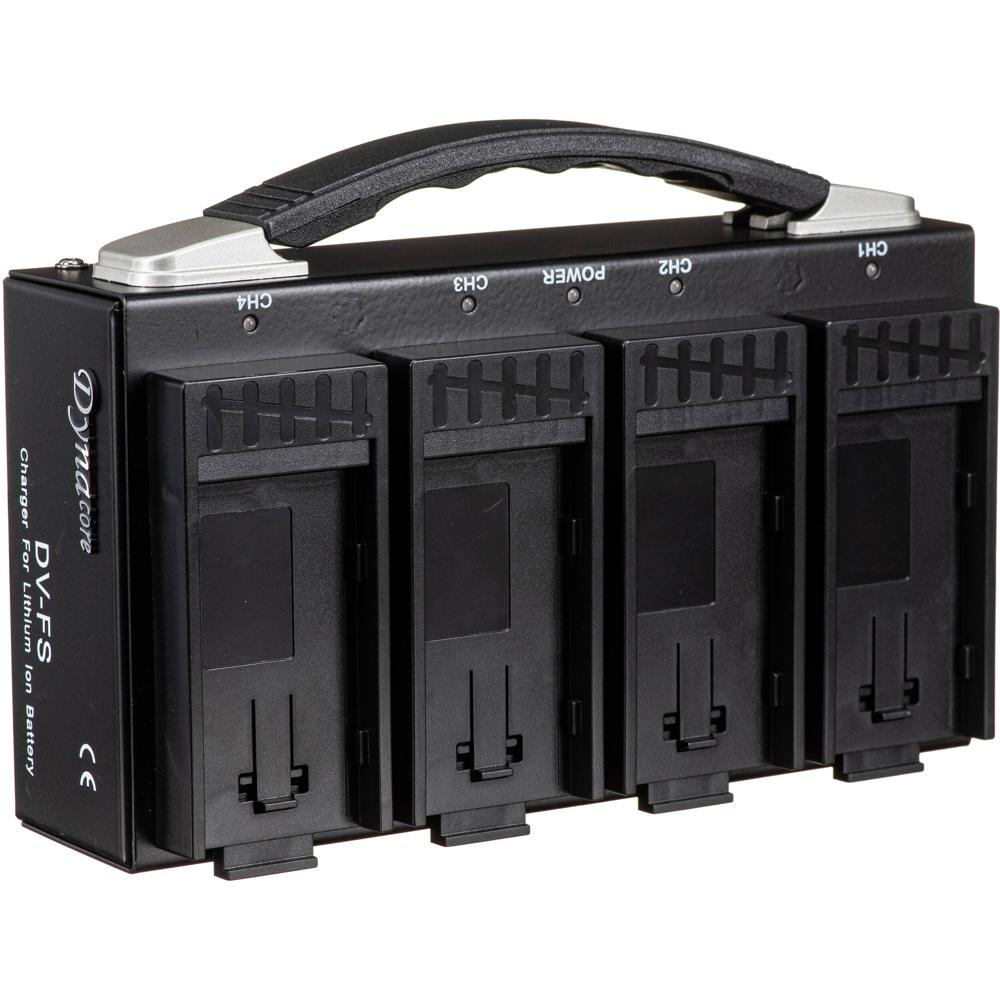 Dynacore Cargador Cuádruple DV-FS para Baterías L-Series/NP-F