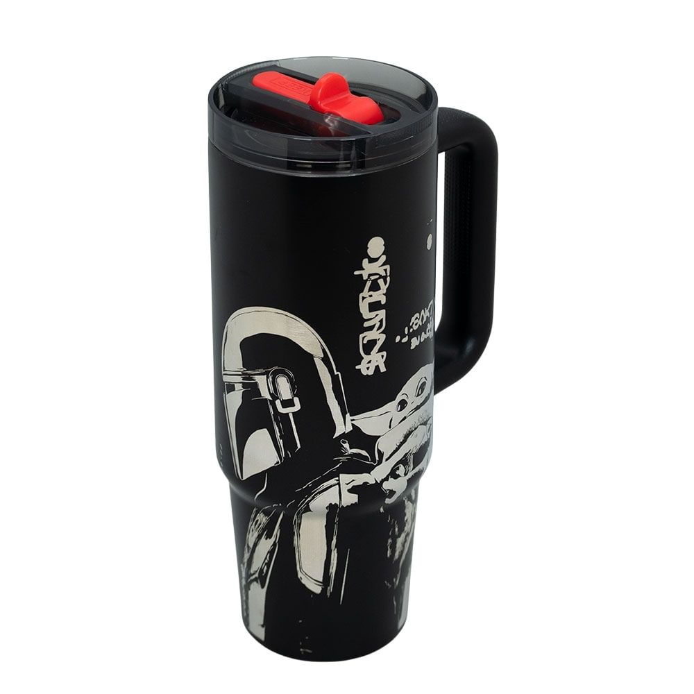 Mug Vaso Acero Termico Mandalorian y Grogu Baby Yoda Star Wars Keep 900 ML