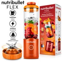 Licuadora Portátil Nutribullet Flex 650 ml para Smoothies y Batidos NBPB20222EO Naranja