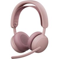Logitech Headset Zone Wireless 2 ES - Bluetooth, ANC, 40mm Drivers, Dual Mic, Rosa
