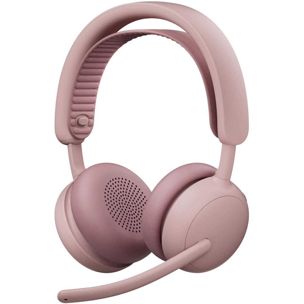 Logitech Headset Zone Wireless 2 ES - Bluetooth, ANC, 40mm Drivers, Dual Mic, Rosa