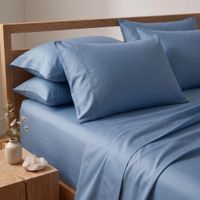 Juego de Sábanas 300 Hilos Algodón Pima Color Azul Acero 1 plz