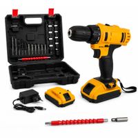 Kit Taladro Eléctrico Inalámbrico Ergonómico Doble Batería Maletín y 24 Accesorios
