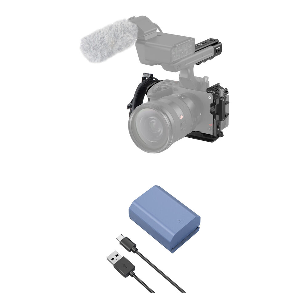 SmallRig Cage para Cámara Portátil + Batería NP-FZ100 para Sony FX30 y FX3