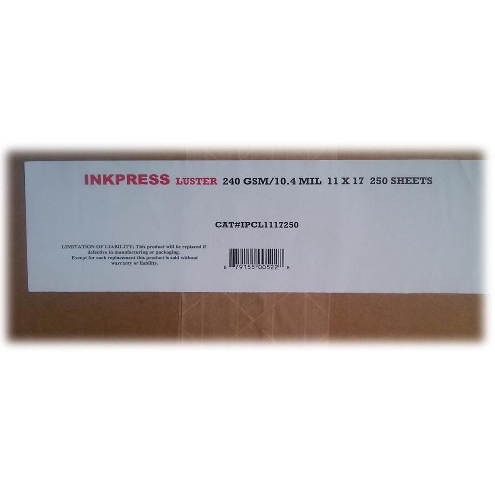 Inkpress Media Papel Fotográfico Luster RC 11 x 17"" 240 gsm 250 Hojas