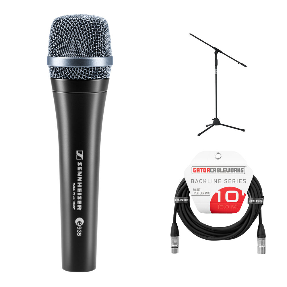Sennheiser E935 Mic Dinámico de Mano Cardioide con Soporte Tripode y Cable XLR