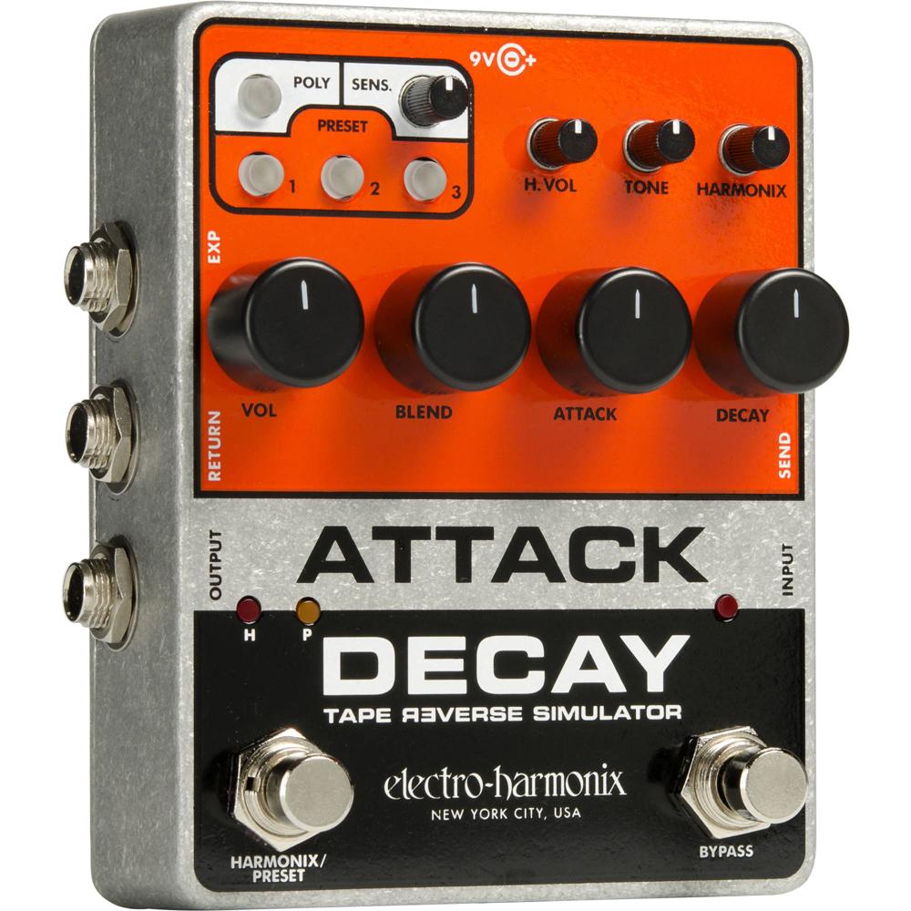 Electro-Harmonix Attack Decay Pedal Simulador de Tape Reverse para Guitarra Eléctrica con