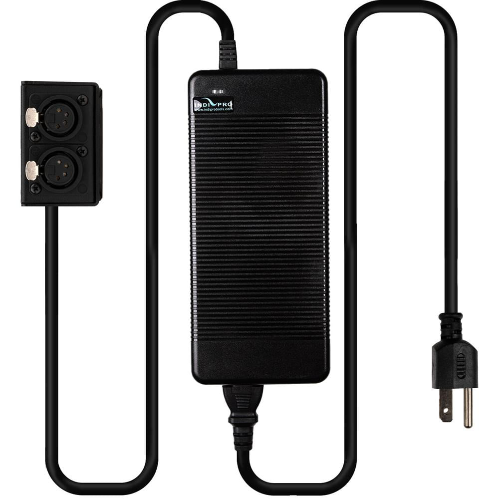 IndiPRO Tools Fuente de Poder AC 15V 20A con Duales Salidas XLR Hembras de 4 Pines (10')