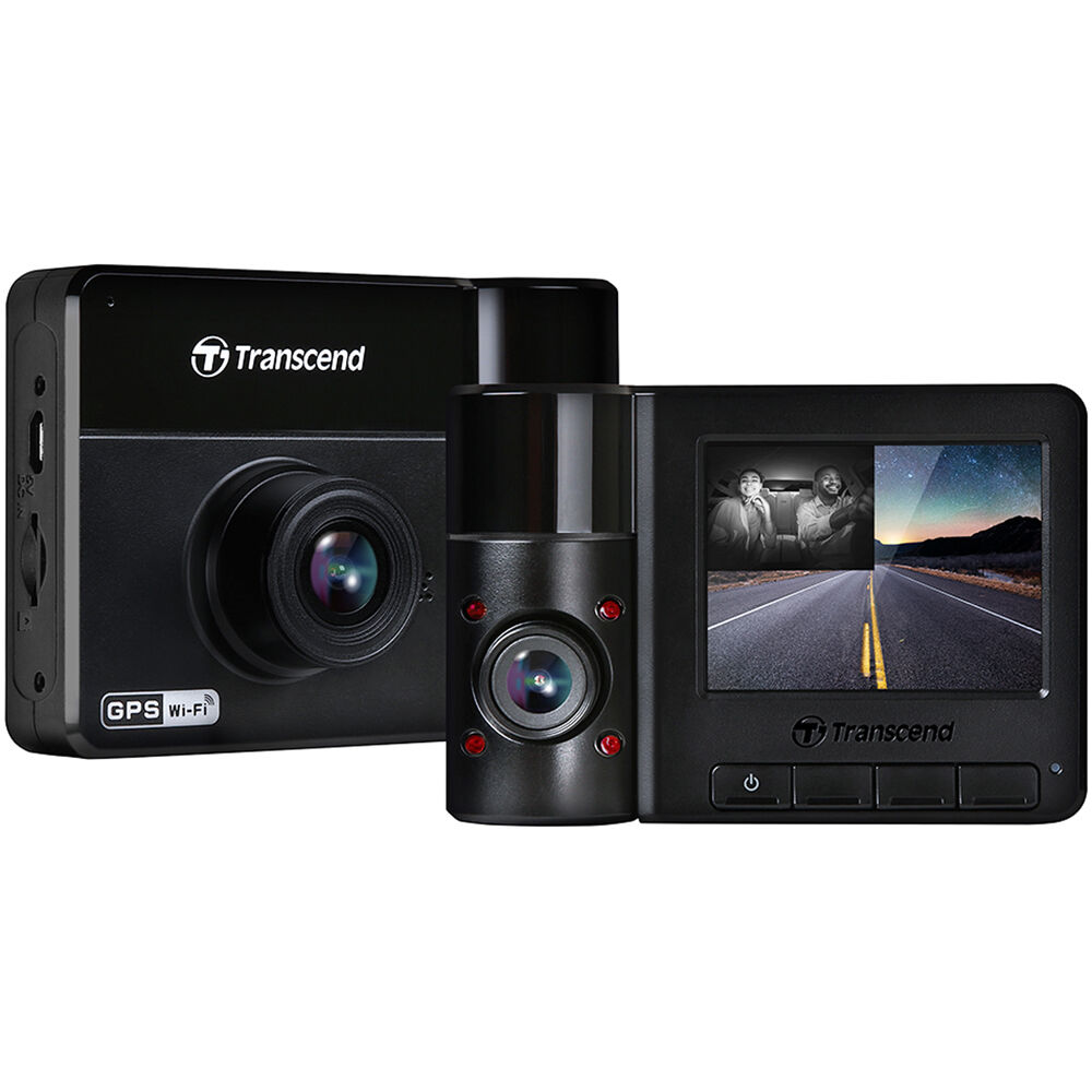 Transcend Dash Camera DrivePro 550B con Lentes Duales, Resolución 2K y 64GB microSD