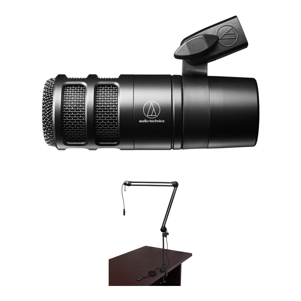 Audio-Technica AT2040 Mic Kit para Podcast con Brazo de Transmisión y XLR