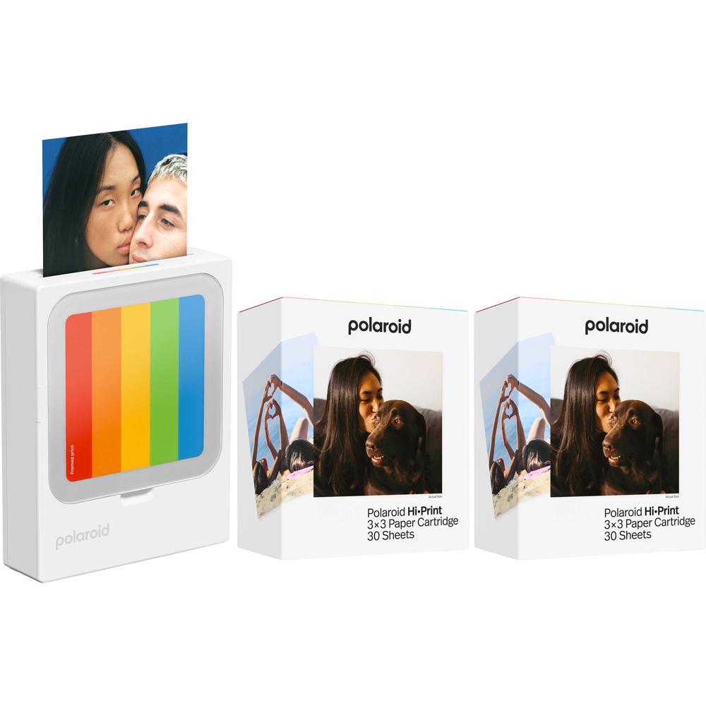 Polaroid Impresora de Fotos Portátil Hi-Print 3x3 con 60 Hojas de Papel