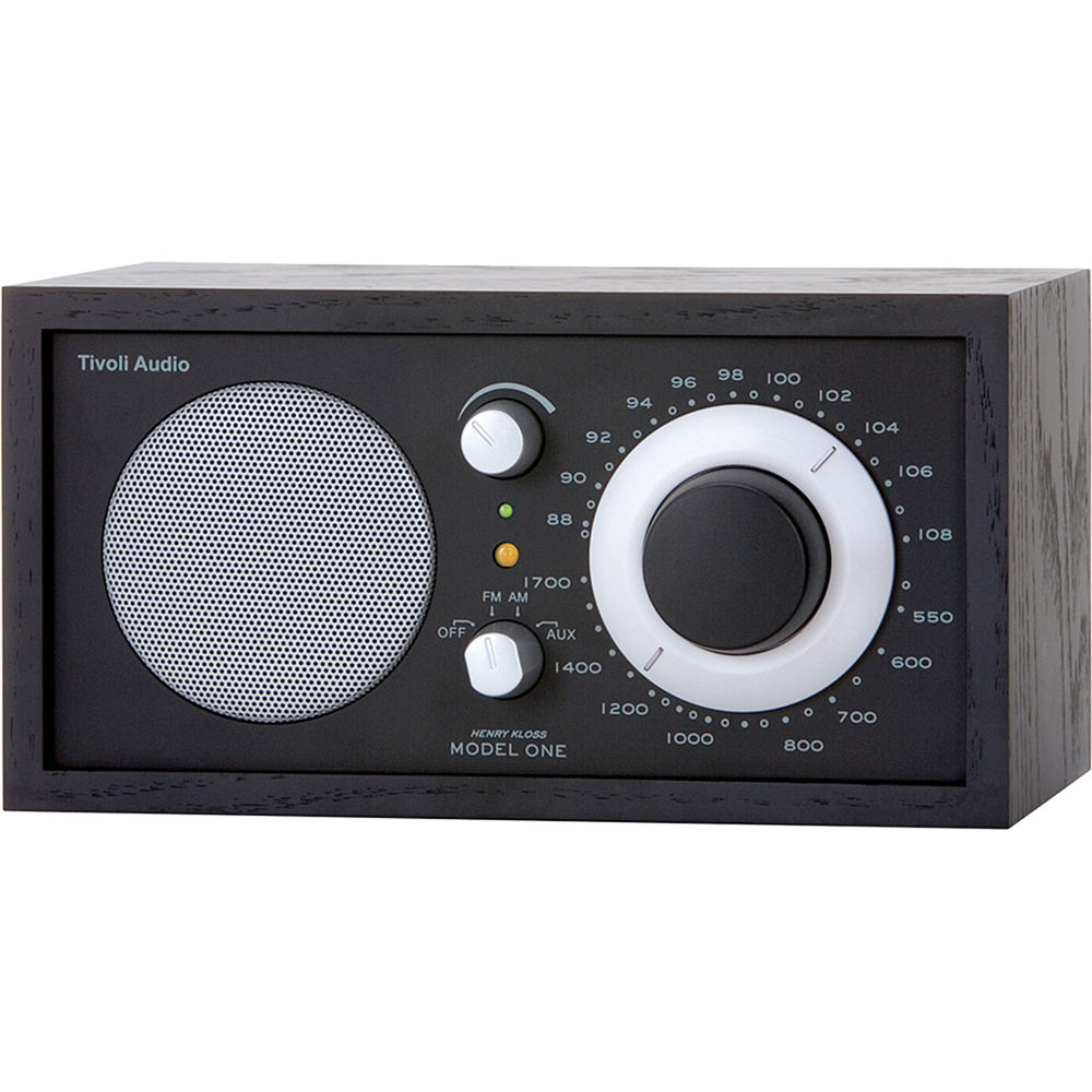 Tivoli Radio de Mesa Model One AM/FM - Madera Negra y Plata, Altavoz Mono de 3"" con Sinton