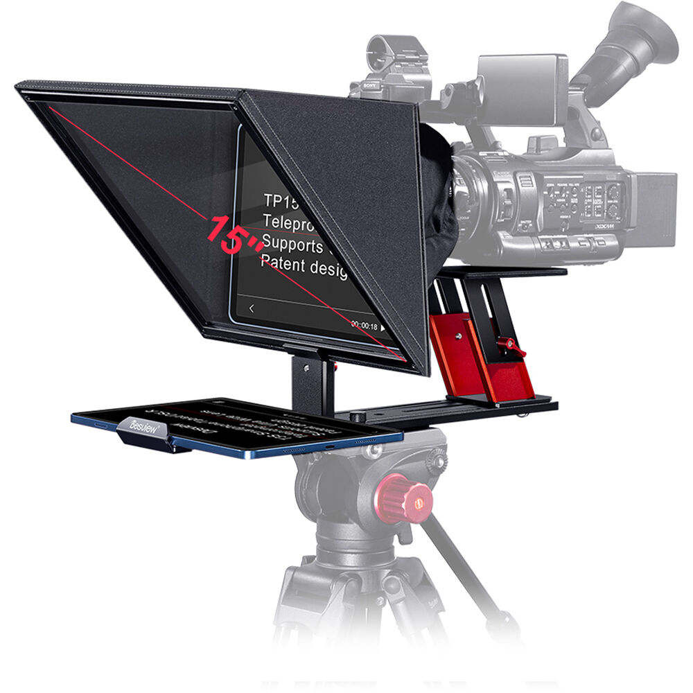 Desview Teleprompter TP150 para Tablets y Smartphones, Beamsplitter 70/30, Ajuste de Altur