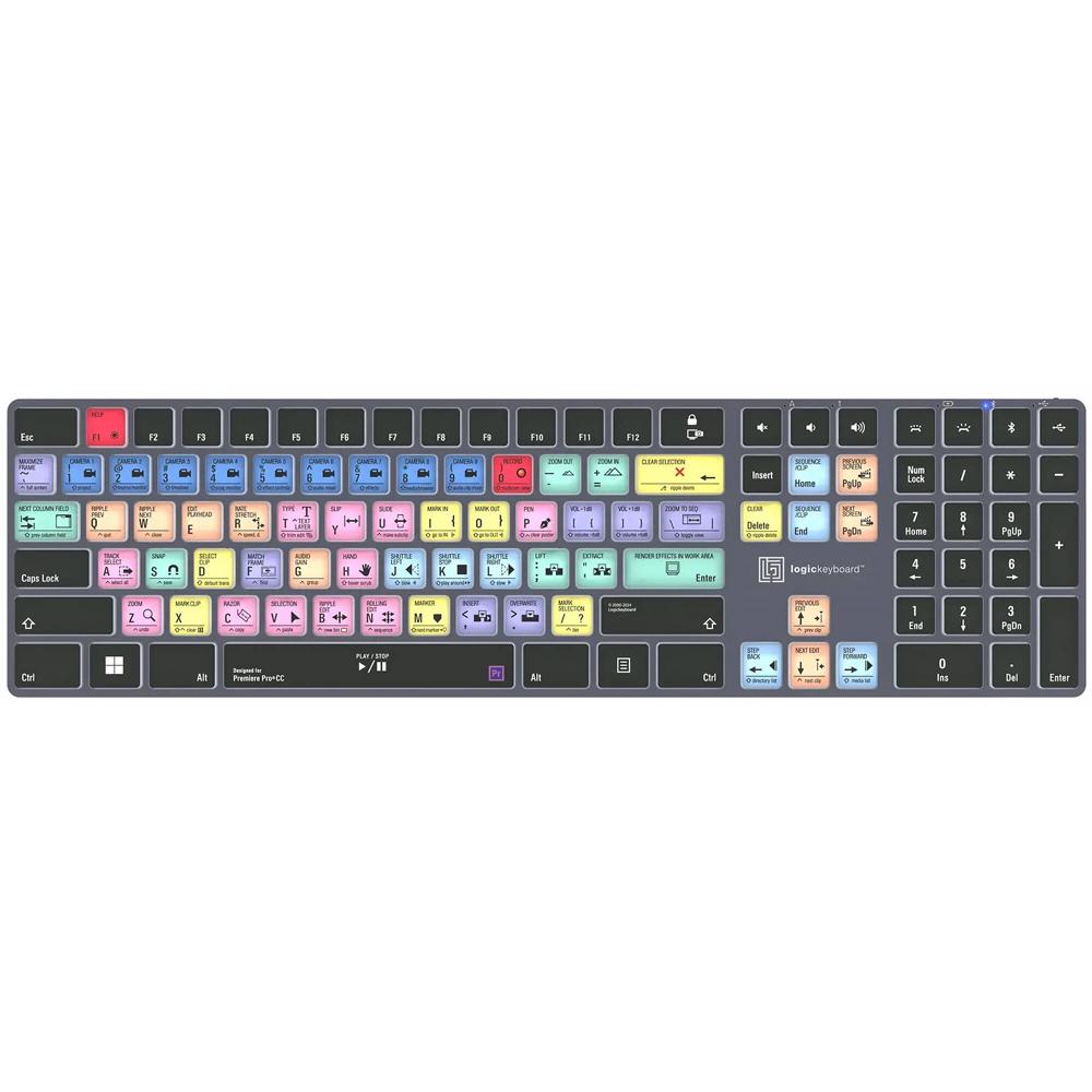 Logickeyboard Teclado Inalámbrico Retroiluminado TITAN para Adobe Premiere Pro CC - 108 T