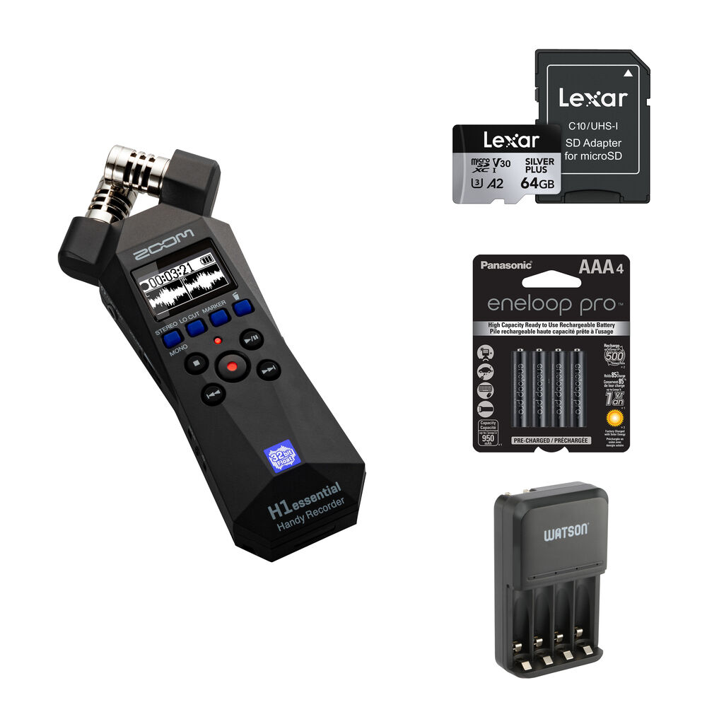Zoom H1essential Grabadora de Audio Portátil 2-Track 32-Bit Float con Kit Esencial