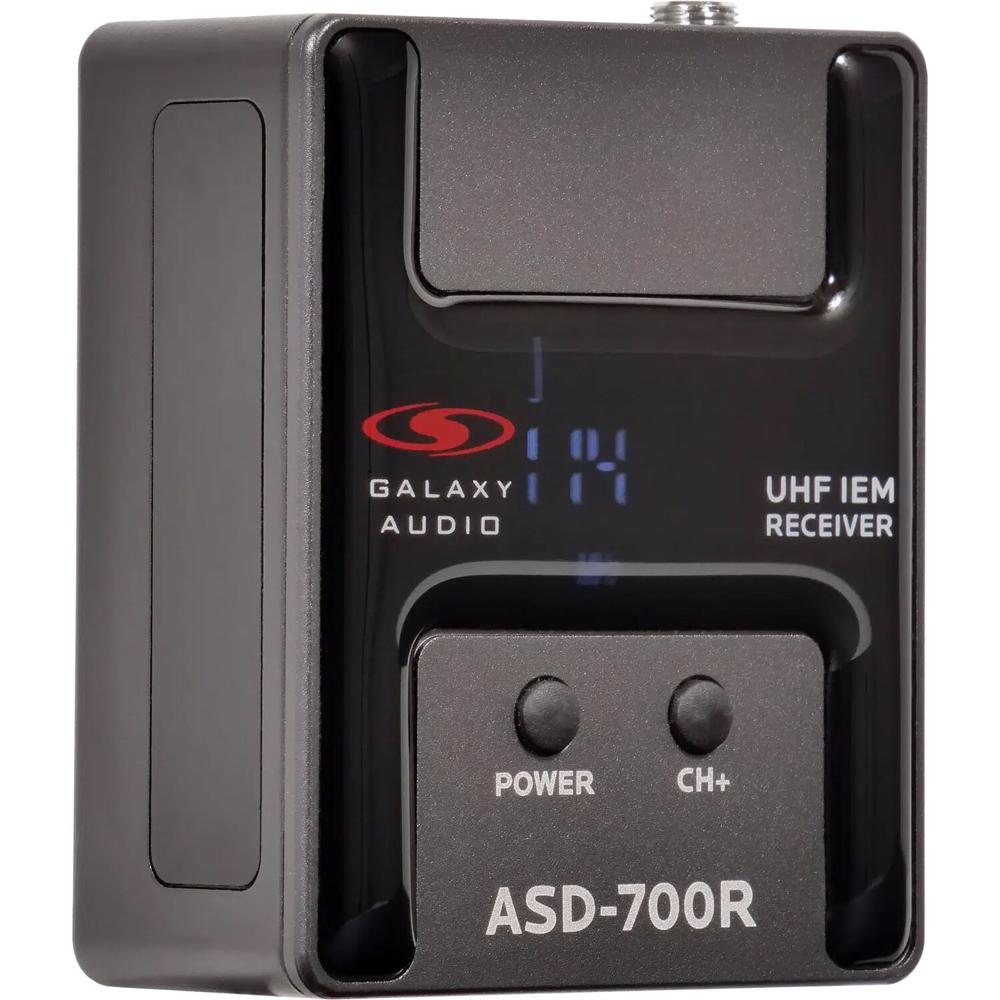 Galaxy Audio ASD-700R Receptor Bodypack Digital UHF para IEM, 15 Canales, Rango de 150', 2