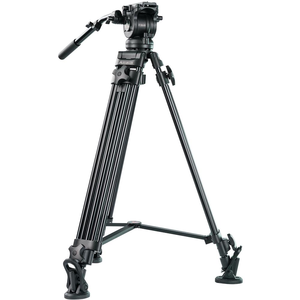 E-Image Tripié de Video EK60AAM con Cabezal de Arrastre Fluido y Placa de Equilibrio Desl