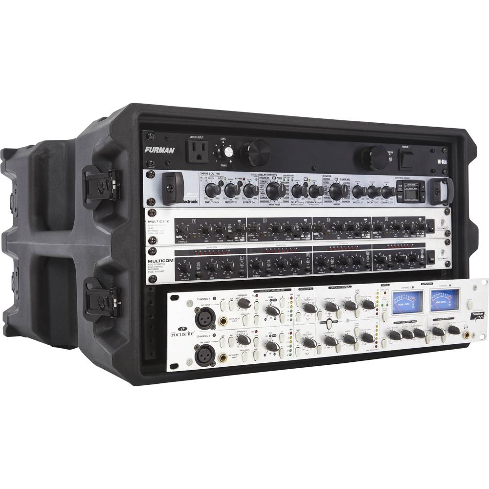 Gator Rack Case G-PRO-6U-19 6 Espacios Roto-Moldeado con Lids Removibles y Asa Lateral