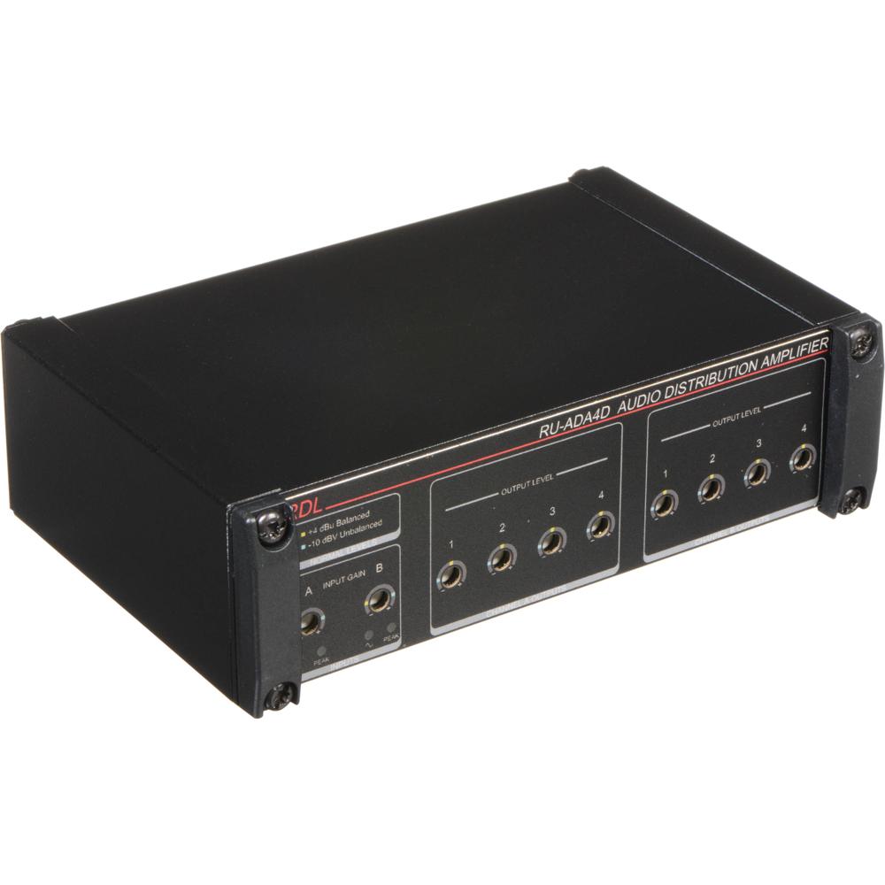 RDL Amplificador de Distribución de Audio RU-ADA4D, 4 Canales Estéreo, 8 Canales Mono, C