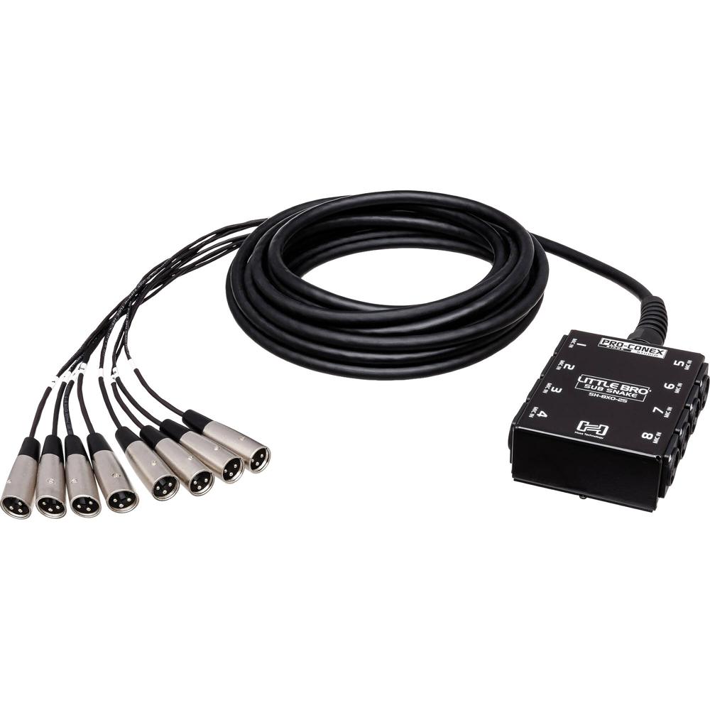 Hosa Technology Snake de Escenario SH-8X4-50, 50' con 8 XLR 3-Pin Macho y 4 TRS de Retorno