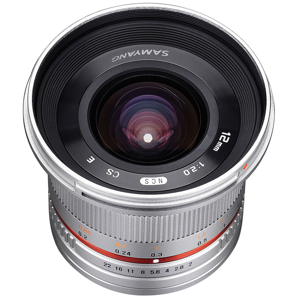 Samyang 12mm f/2.0 NCS CS Lente para Montura Micro Cuatro Tercios - Abertura f/2.0, 24mm E