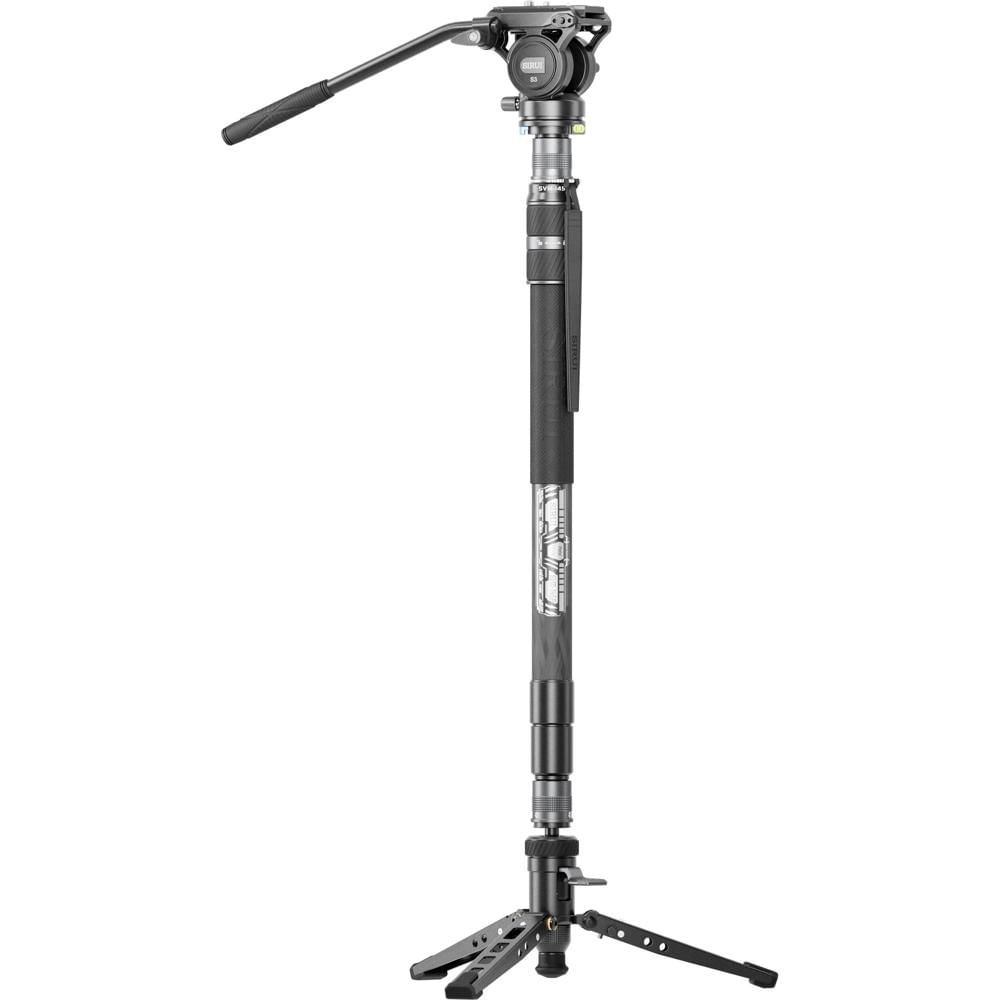 Sirui SVM-145P Monopod de Carbono con Cabezal Fluido S3 - Capacidad de Carga 13.2 lb, Altu