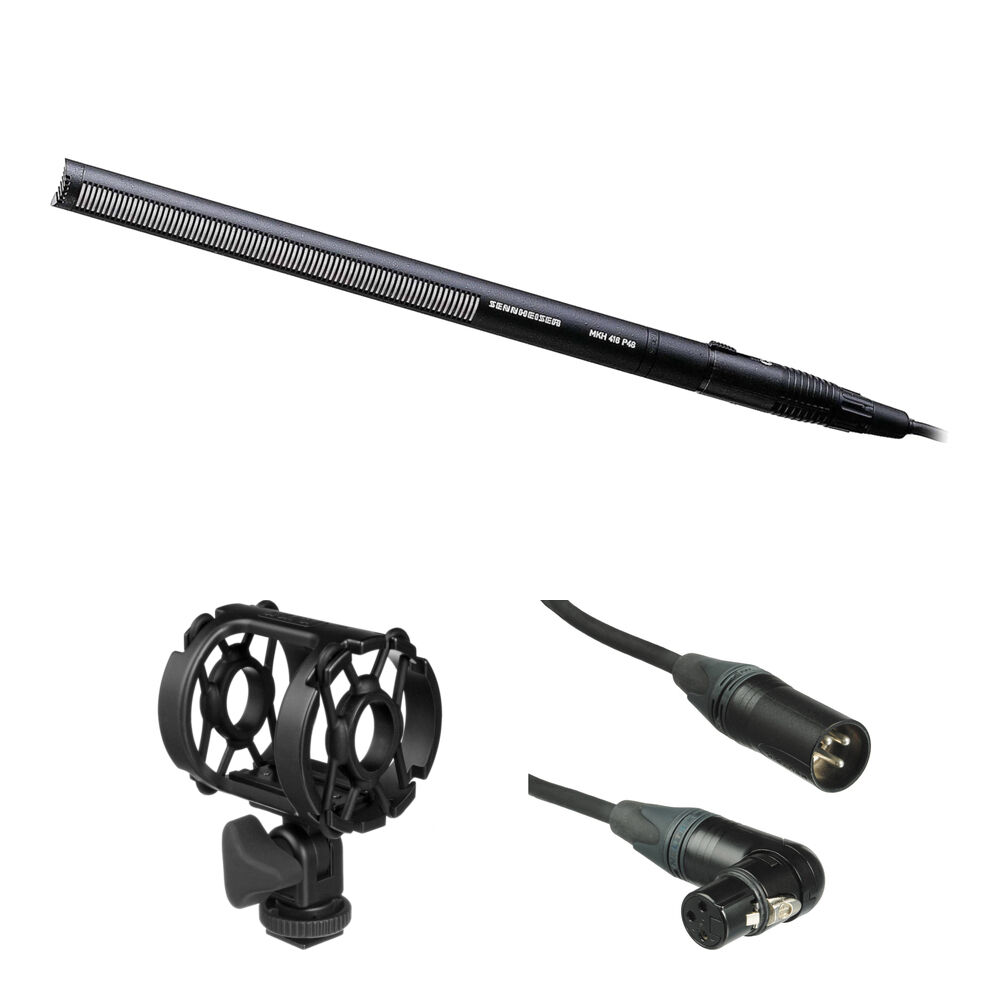 Sennheiser MKH 416-P48U3 Micrófono Shotgun Resistente a la Humedad con Shockmount y Cable