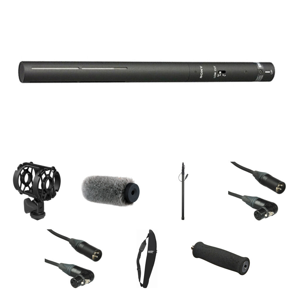 Sony ECM-673 Kit de Micrófono Shotgun para Grabación en Ubicación con Soporte y Accesor