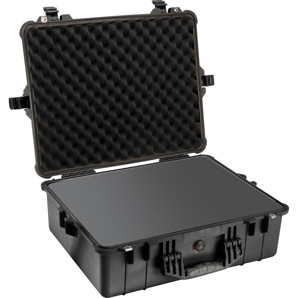 Pelican Estuche 1600 con Espuma (Negro) - Impermeable, a Prueba de Polvo, con Válvula de