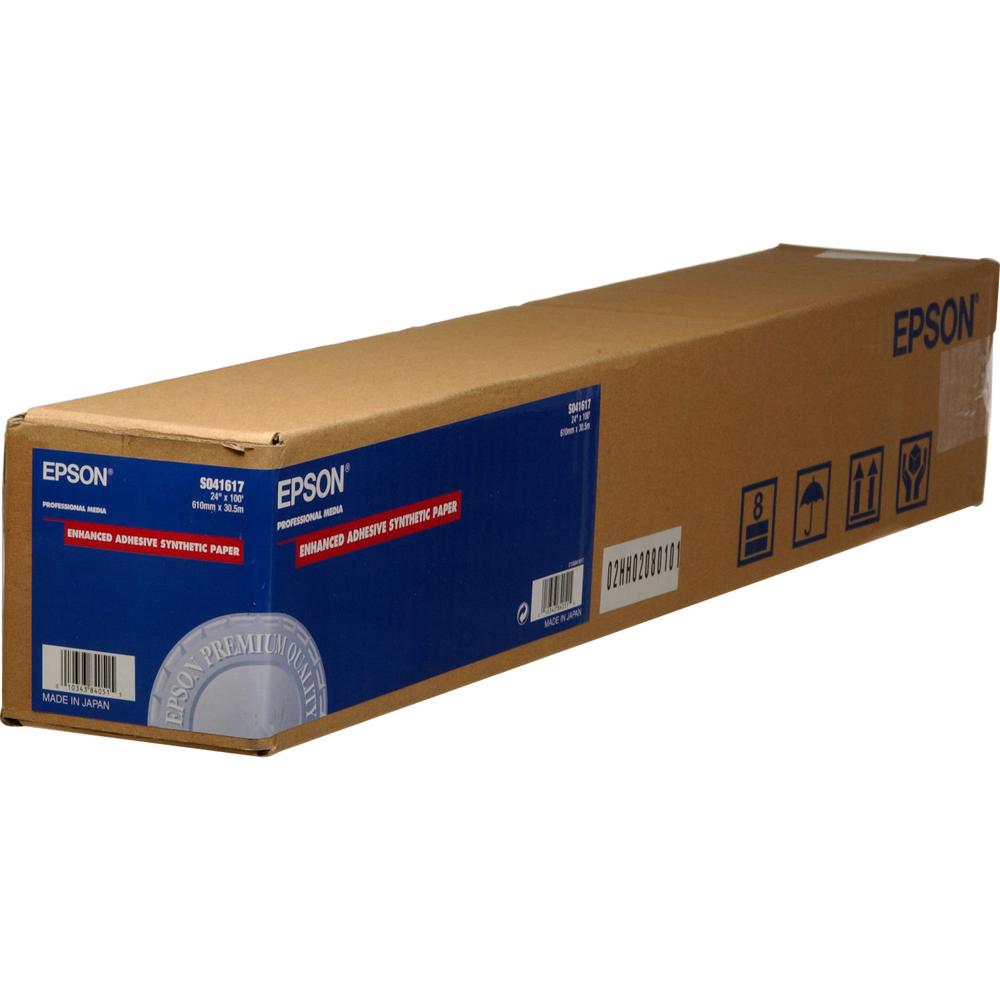 Epson Papel Sintético Adhesivo Mejorado para Impresora Inkjet 24"" x 100' - 135 gsm, Acaba