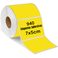 Rollo 940 Etiqueta Termica Adhesiva 7x5cm  Amarillo Glossy