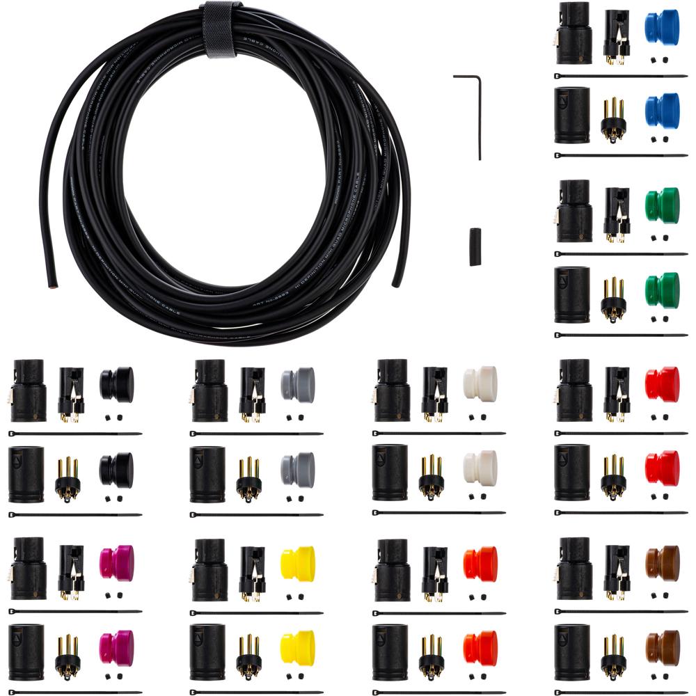 Cable Techniques CT-LP-DIY-BXL-10 Kit de Cable XLR de Bajo Perfil con 10 Conectores Macho