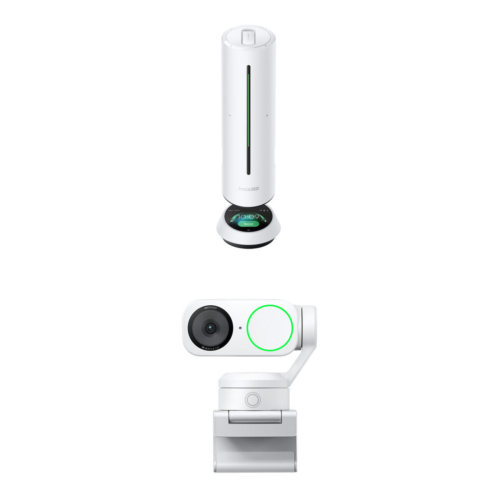 Insta360 Link 2 Webcam 4K AI con Speakerphone para Conferencias - Resolución UHD, Auto En