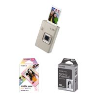 FUJIFILM instax mini LiPlay+ Cámara Híbrida Instantánea con Kit de Películas Color y M